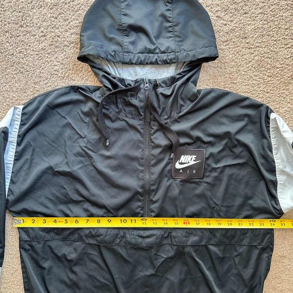 Nike Air Windbreaker Mens Small Half Zip Black Cotton Lined High Neck - Picture 10 of 13